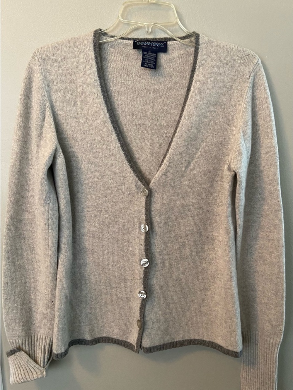 Cashmere grey cardigan by Hathaway